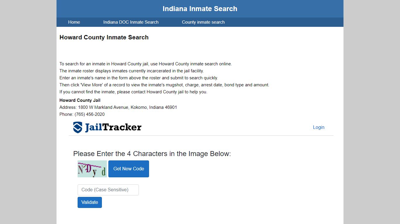 Howard County Jail Inmate Search - Indiana Inmate Search