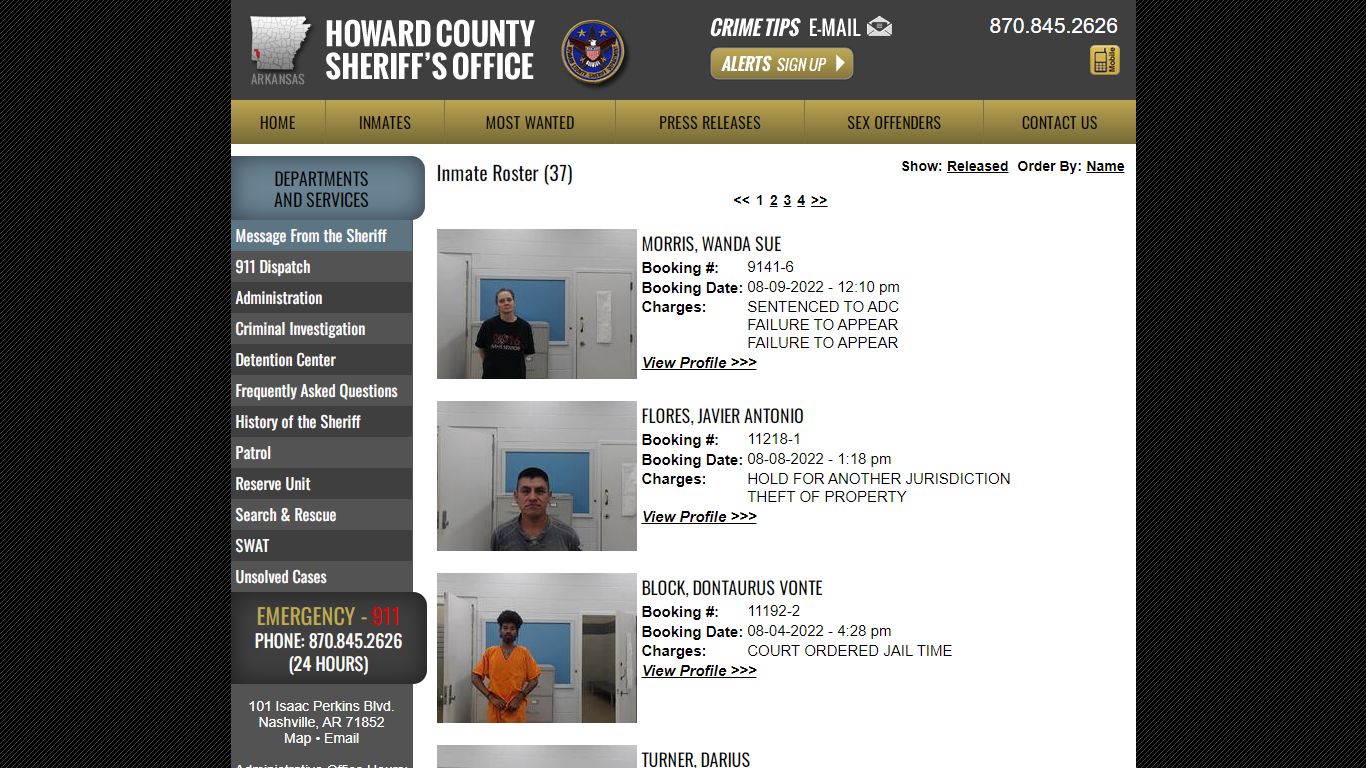 Inmate Roster - Howard County Sheriff's Office